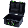 Pelican 1507 Air Case, Black with Lime Green Handle & Latches ColorCase