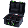 Pelican 1507 Air Case, Black with Lime Green Handle & Latches ColorCase