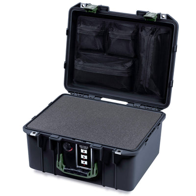 Pelican 1507 Air Case, Black with OD Green Handle & Latches ColorCase