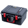 Pelican 1507 Air Case, Black with Red Handle & Latches ColorCase