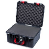 Pelican 1507 Air Case, Black with Red Handle & Latches Pick & Pluck Foam with Convolute Lid Foam ColorCase 015070-0001-110-321