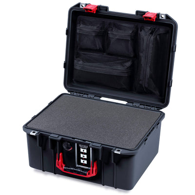 Pelican 1507 Air Case, Black with Red Handle & Latches ColorCase