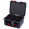 Pelican 1507 Air Case, Black with Red Handle & Latches TrekPak Divider System with Convolute Lid Foam ColorCase 015070-0020-110-321