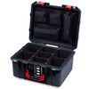 Pelican 1507 Air Case, Black with Red Handle & Latches ColorCase