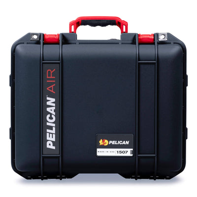 Pelican 1507 Air Case, Black with Red Handle & Latches ColorCase