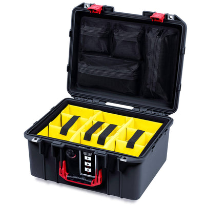 Pelican 1507 Air Case, Black with Red Handle & Latches ColorCase