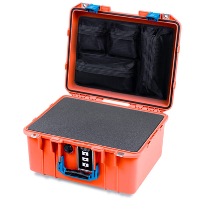 Pelican 1507 Air Case, Orange with Blue Handle & Latches ColorCase