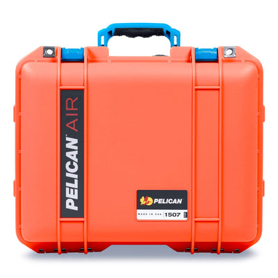 Pelican 1507 Air Case, Orange with Blue Handle & Latches ColorCase