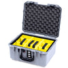 Pelican 1507 Air Case, Silver with Black Handle & Latches Yellow Padded Microfiber Dividers with Convolute Lid Foam ColorCase 015070-0010-180-111