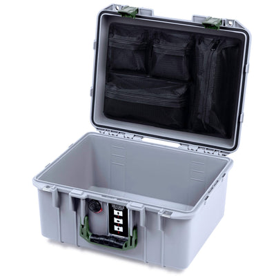 Pelican 1507 Air Case, Silver with OD Green Handle & Latches ColorCase