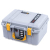 Pelican 1507 Air Case, Silver with Yellow Handle & Latches ColorCase