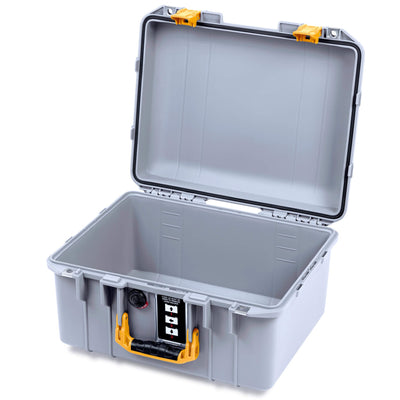 Pelican 1507 Air Case, Silver with Yellow Handle & Latches None (Case Only) ColorCase 015070-0000-180-241