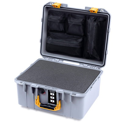 Pelican 1507 Air Case, Silver with Yellow Handle & Latches ColorCase