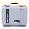 Pelican 1507 Air Case, Silver with Yellow Handle & Latches ColorCase