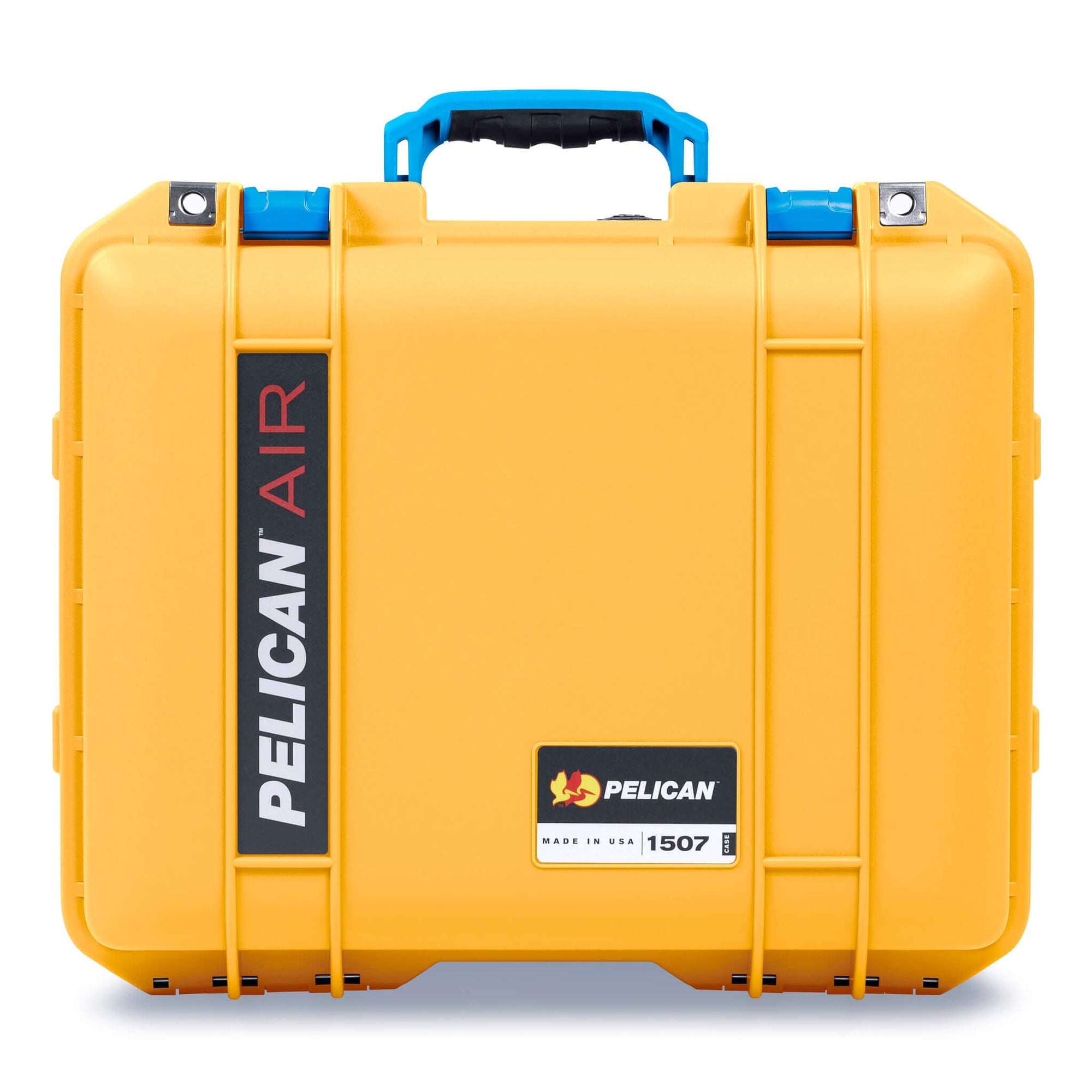 Pelican 1507 Air Case, Yellow with Blue Handle & Latches ColorCase 