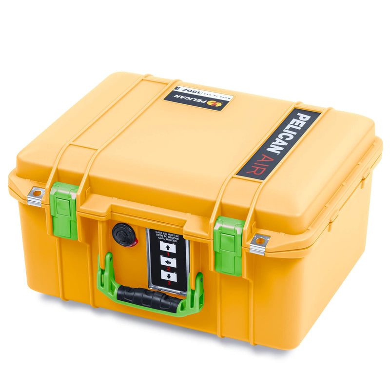 Pelican 1507 Air Case, Yellow with Lime Green Handle & Latches ColorCase 