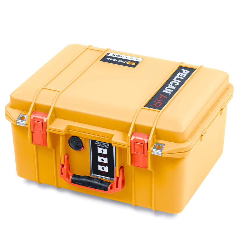 Pelican 1507 Air Case, Yellow with Orange Handle & Latches ColorCase 