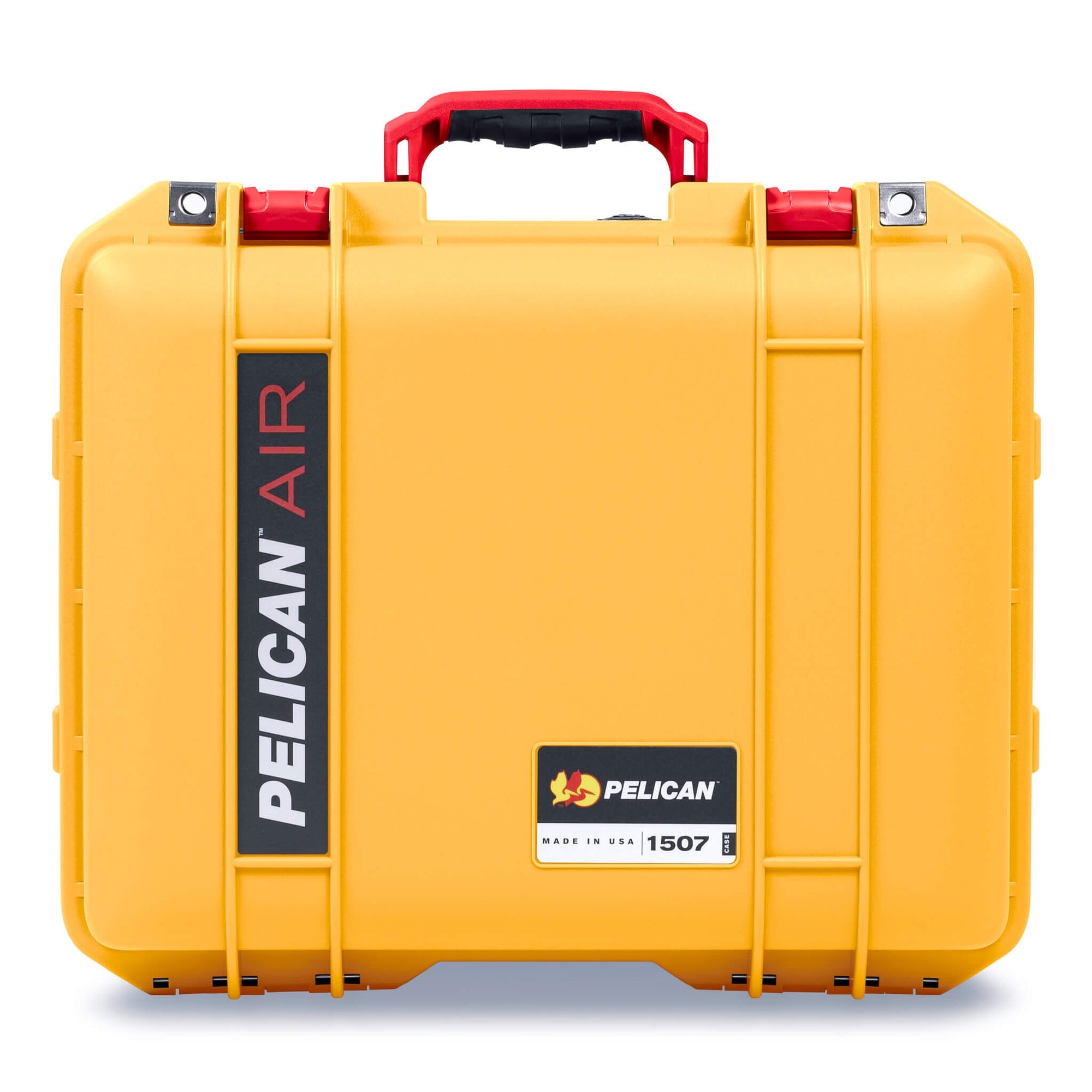 Pelican 1507 Air Case, Yellow with Red Handle & Latches ColorCase 