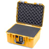 Pelican 1507 Air Case, Yellow with Silver Handle & Latches Pick & Pluck Foam with Convolute Lid Foam ColorCase 015070-0001-240-181