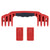 Pelican 1520 Replacement Handle & Latches, Red (Set of 1 Handle, 2 Push-Button Latches) ColorCase 