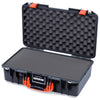 Pelican 1525 Air Case, Black with Orange Handle & Latches Pick & Pluck Foam with Convolute Lid Foam ColorCase 015250-0001-110-151