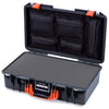 Pelican 1525 Air Case, Black with Orange Handle & Latches Pick & Pluck Foam with Mesh Lid Organizer ColorCase 015250-0101-110-151