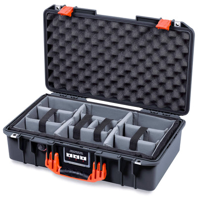 Pelican 1525 Air Case, Black with Orange Handle & Latches ColorCase