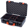 Pelican 1525 Air Case, Black with Orange Handle & Latches TrekPak Divider System with Convolute Lid Foam ColorCase 015250-0020-110-151