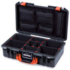 Pelican 1525 Air Case, Black with Orange Handle & Latches TrekPak Divider System with Mesh Lid Organizer ColorCase 015250-0120-110-151