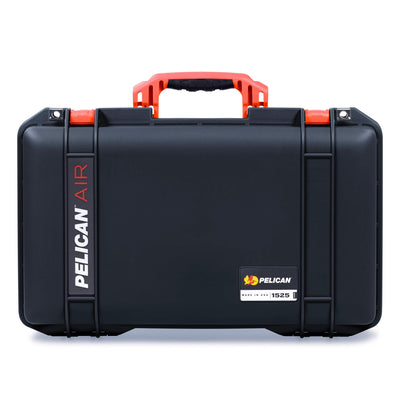 Pelican 1525 Air Case, Black with Orange Handle & Latches ColorCase