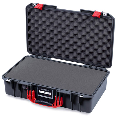 Pelican 1525 Air Case, Black with Red Handle & Latches Pick & Pluck Foam with Convolute Lid Foam ColorCase 015250-0001-110-321