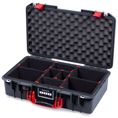 Pelican 1525 Air Case, Black with Red Handle & Latches TrekPak Divider System with Convolute Lid Foam ColorCase 015250-0020-110-321