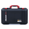 Pelican 1525 Air Case, Black with Red Handle & Latches ColorCase