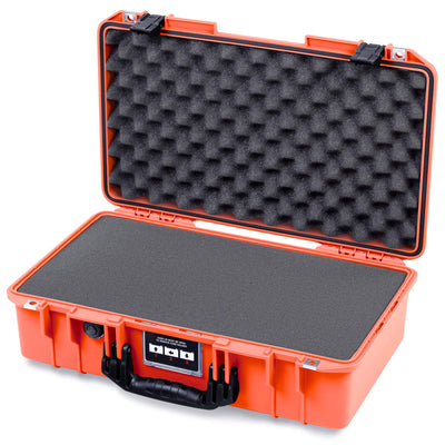 Pelican 1525 Air Case, Orange with Black Handle & Latches Pick & Pluck Foam with Convolute Lid Foam ColorCase 015250-0001-150-111