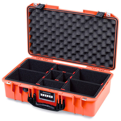 Pelican 1525 Air Case, Orange with Black Handle & Latches TrekPak Divider System with Convolute Lid Foam ColorCase 015250-0020-150-111