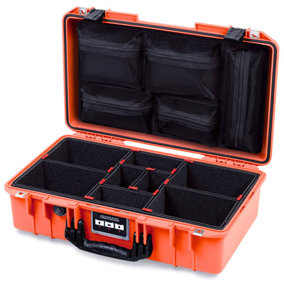 Pelican 1525 Air Case, Orange with Black Handle & Latches TrekPak Divider System with Mesh Lid Organizer ColorCase 015250-0120-150-111