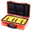 Pelican 1525 Air Case, Orange with Black Handle & Latches Yellow Padded Microfiber Dividers with Mesh Lid Organizer ColorCase 015250-0110-150-111