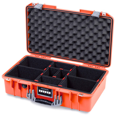 Pelican 1525 Air Case, Orange with Silver Handle & Latches TrekPak Divider System with Convolute Lid Foam ColorCase 015250-0020-150-181