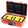 Pelican 1525 Air Case, Orange with Silver Handle & Latches Yellow Padded Microfiber Dividers with Mesh Lid Organizer ColorCase 015250-0110-150-181