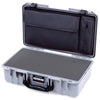 Pelican 1525 Air Case, Silver with Black Handle & Latches Pick & Pluck Foam with Laptop Computer Pouch ColorCase 015250-0201-180-111