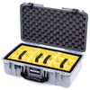 Pelican 1525 Air Case, Silver with Black Handle & Latches Yellow Padded Microfiber Dividers with Convolute Lid Foam ColorCase 015250-0010-180-111