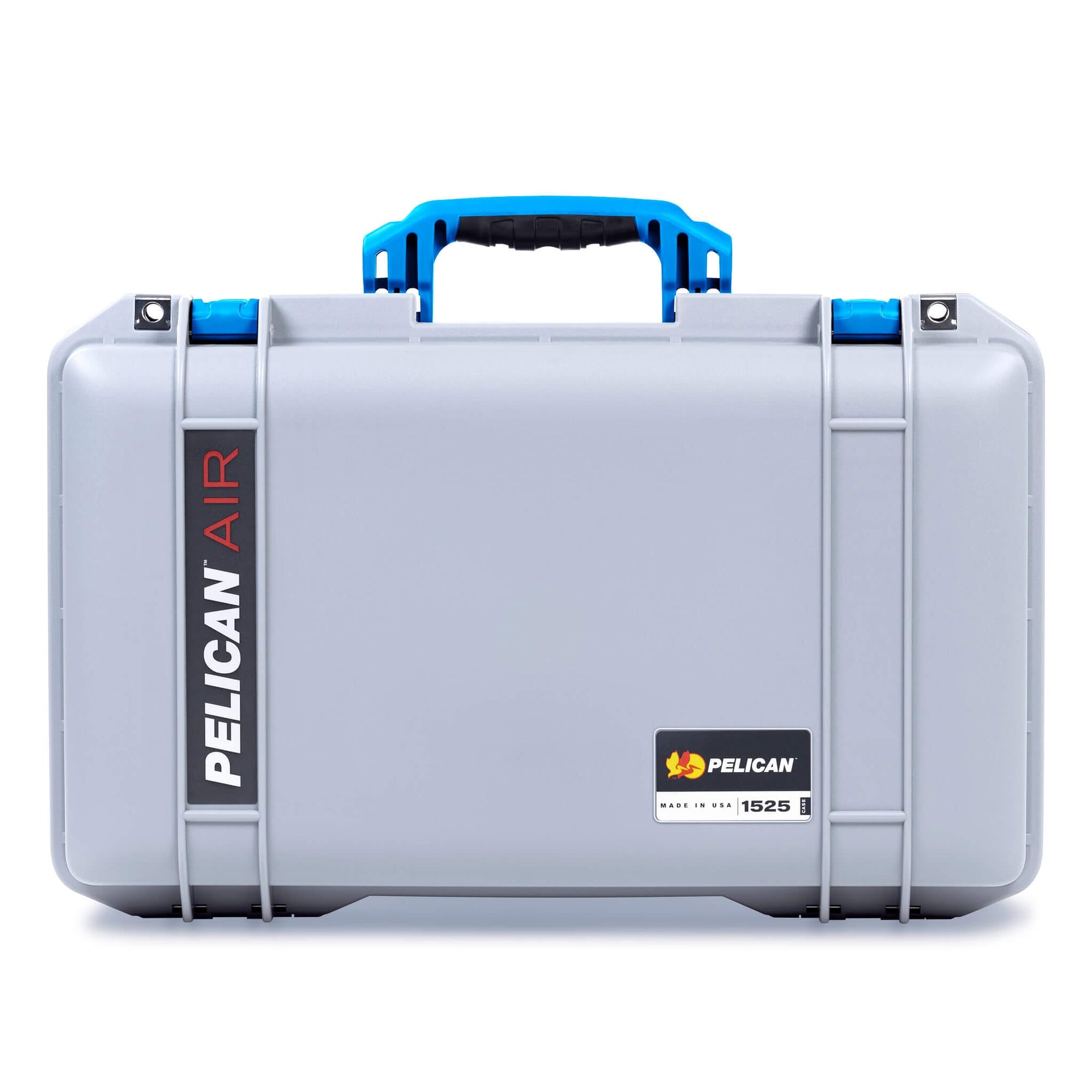 Pelican 1525 Air Case, Silver with Blue Handle & Latches ColorCase 