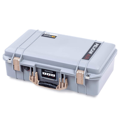 Pelican 1525 Air Case, Silver with Desert Tan Handle & Latches ColorCase