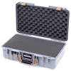 Pelican 1525 Air Case, Silver with Desert Tan Handle & Latches Pick & Pluck Foam with Convolute Lid Foam ColorCase 015250-0001-180-311