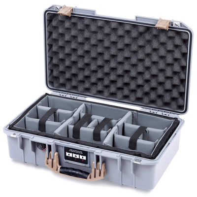 Pelican 1525 Air Case, Silver with Desert Tan Handle & Latches ColorCase