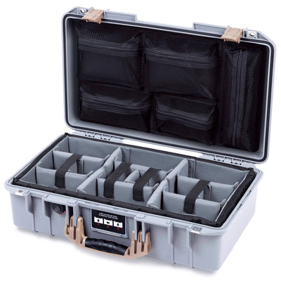 Pelican 1525 Air Case, Silver with Desert Tan Handle & Latches ColorCase