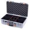 Pelican 1525 Air Case, Silver with Desert Tan Handle & Latches TrekPak Divider System with Convolute Lid Foam ColorCase 015250-0020-180-311