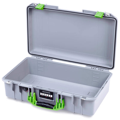 Pelican 1525 Air Case, Silver with Lime Green Handle & Latches None (Case Only) ColorCase 015250-0000-180-301