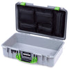 Pelican 1525 Air Case, Silver with Lime Green Handle & Latches Mesh Lid Organizer Only ColorCase 015250-0100-180-301