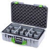 Pelican 1525 Air Case, Silver with Lime Green Handle & Latches ColorCase